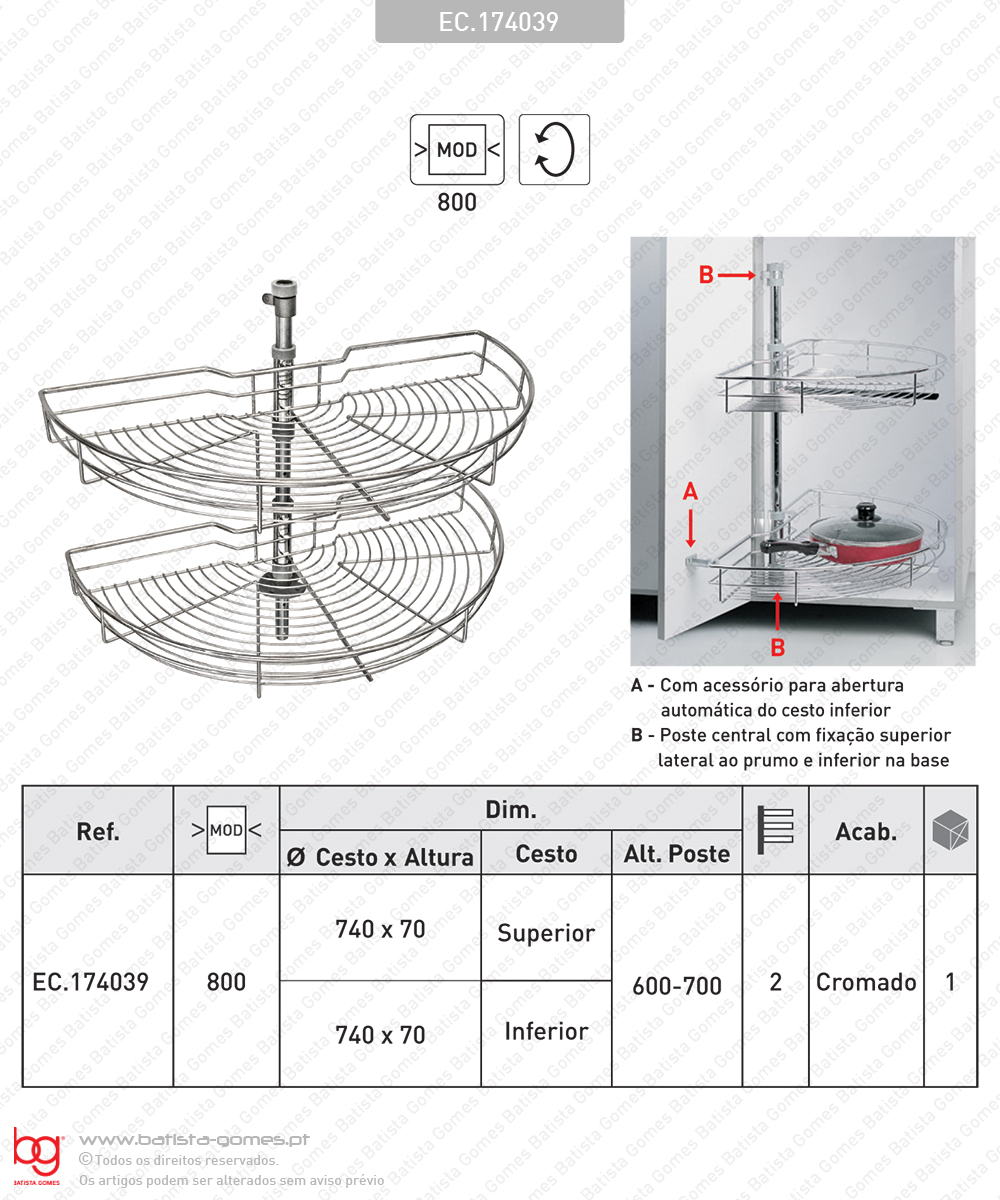 Prateleiras girat�rias 180� (2/4) - Meia lua